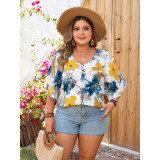 Women printed loose shirt