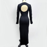Women Bow Hollow Long Dress