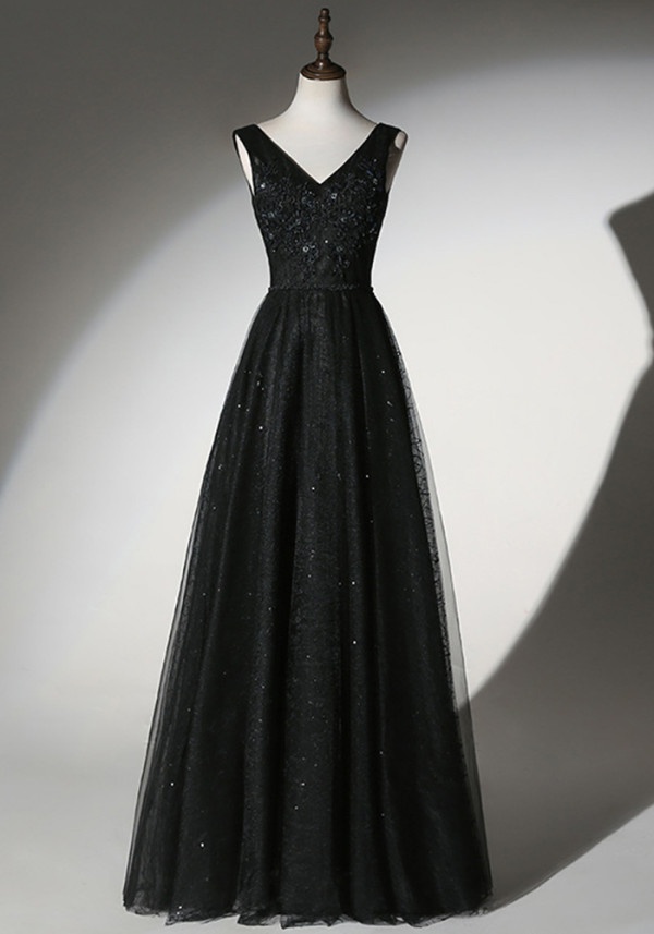 Black Evening Dress Plus Size Slim Fit Formal Party Long Dress (Processing time need 3-6 days)