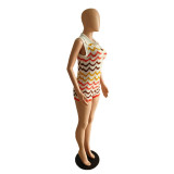 Women's Summer Stripe Knitting Sleeveless Jumpsuit