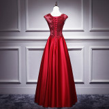 Red Bride Long Gown Chic Spring Wedding Formal Party Evening Dress（Processing time need 3-6 days）