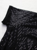 Women Summer Sequin Solid Short Sleeve Top and Pants Two-piece Set