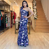 Women off-shoulder printed loose dress