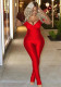 Women sexy V Neck T-shirt and Pant two-piece set