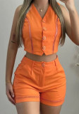 Women Sleeveless Top and Shorts Casual Two-piece Set
