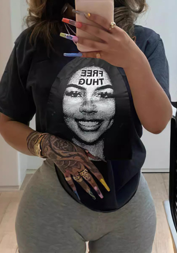 Women Summer Short Sleeve Printed T-Shirt