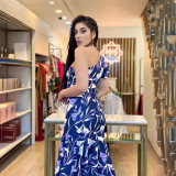 Women off-shoulder printed loose dress