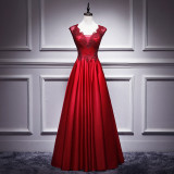 Red Bride Long Gown Chic Spring Wedding Formal Party Evening Dress（Processing time need 3-6 days）