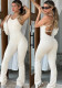 Women's Summer Fashion Solid Color Sports Yoga Low Back Strap Jumpsuit