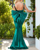 Women Bow Evening Dress
