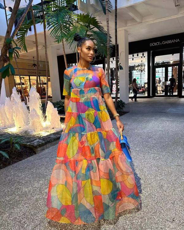 Women's Mesh Print Dress