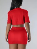 Women printed T-shirt and Skirt two-piece set