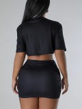 Women printed T-shirt and Skirt two-piece set