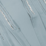 Women Sequin Beaded Casual Night Gown Without Hijab