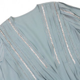 Women Sequin Beaded Casual Night Gown Without Hijab