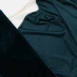 Women chain fringed velvet Dress with belt