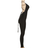 Women Summer Crossover Lace-Up Sexy Backless Jumpsuit