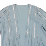 Women Sequin Beaded Casual Night Gown Without Hijab