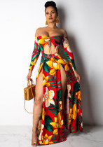 Women Printed Cutout Holidays Long Sleeve Off Shoulder Lace-Up Dress Women Printed Cutout Holidays Long Sleeve Off Shoulder Lace-Up Dress