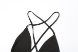 Women Summer Crossover Lace-Up Sexy Backless Jumpsuit
