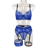 Women Seductive Style Leg Ring Lace French Thin See-Through Sexy Lingerie Set