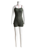 Women long sleeve Hood top and Rompers two piece set