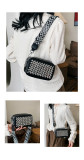 Popular Bags Fashion Rivets Trendy Women's Wide Shoulder Strap Crossbody Square Bag