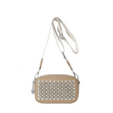 Popular Bags Fashion Rivets Trendy Women's Wide Shoulder Strap Crossbody Square Bag