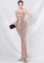 strap feather sequin evening dress luxury Formal Party gown
