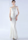 Luxury Sequin Slash shoulder Mermaid Plus Size Formal Party Evening Dress