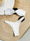 Women 3D Flower Bikini Strapless Sexy Swimwear Two Pieces