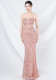 Women Palace Fishbone Vest Beaded Customized Strapless Evening Dress