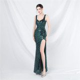 Women sequined evening gown