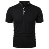 Men's Summer Solid Short Sleeve Polo T-shirt