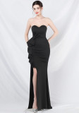 Women Bridesmaid Welcome Strapless Maxi Evening Dress