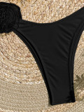 Women 3D Flower Bikini Strapless Sexy Swimwear Two Pieces
