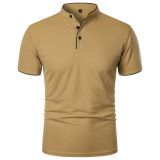 Men's Summer Solid Short Sleeve Polo T-shirt