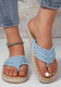 Women hemp rope flip-flops comfortable flat canvas slippers