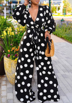 Plus Size Women Dot Print Jumpsuit Plus Size Women Dot Print Jumpsuit