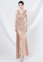 Women sequined ribbon evening dress Women sequined ribbon evening dress