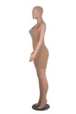 Women Solid Casual Knitting V neck Sleeveless Jumpsuit