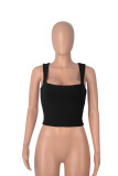Women's Casual Solid Color Tight Fitting Double Layer Streetwear Basic Tank Top