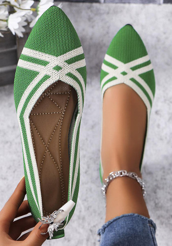 Women Pointed Toe Knitting Autumn Flat Shoes