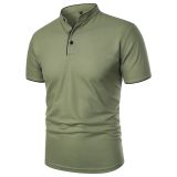 Men's Summer Solid Short Sleeve Polo T-shirt