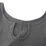 Women Solid Casual Knitting V neck Sleeveless Jumpsuit