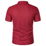Men's Summer Solid Short Sleeve Polo T-shirt