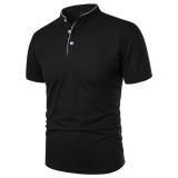 Men's Summer Solid Short Sleeve Polo T-shirt