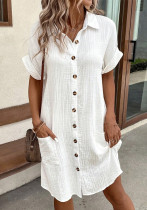 Summer V-Neck Button Dress