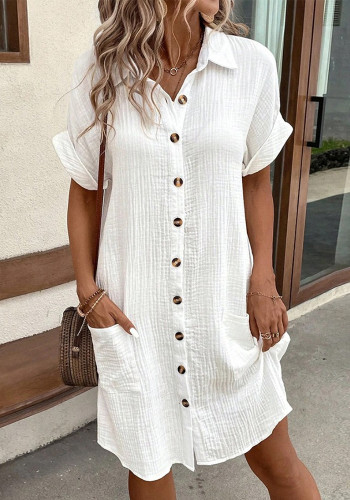 Summer V-Neck Button Dress