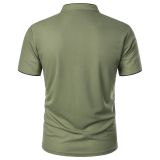 Men's Summer Solid Short Sleeve Polo T-shirt